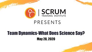 Free Webinar | Team Dynamics - What Does Science Say? | May 28, 2020