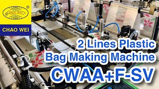 Automatic Die Cut Handle Plastic ​Bag Making Machine | CHAO WEI: CWAA+F-800-SV/CWAA+F-1000-SV
