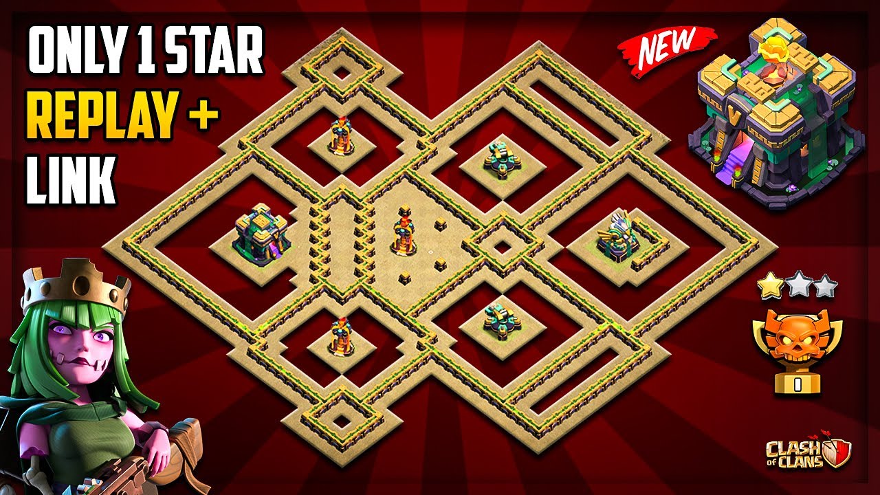 Only 1 Star TH14 War Base Link + Replays (Undefeated PROOF) | Best TH14 CWL War Base Anti Everything