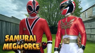 Power Rangers Samurai Vs Megaforce  Red Samurai Ranger Vs Red Megaforce Ranger