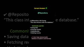@Repository Annotation in Spring Boot 🔥 Interview Question #java #springbootproject
