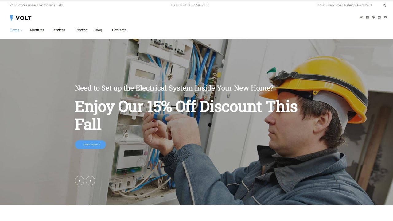 Local Electrical Service WordPress Theme by RockThemes Website Template - 61381
