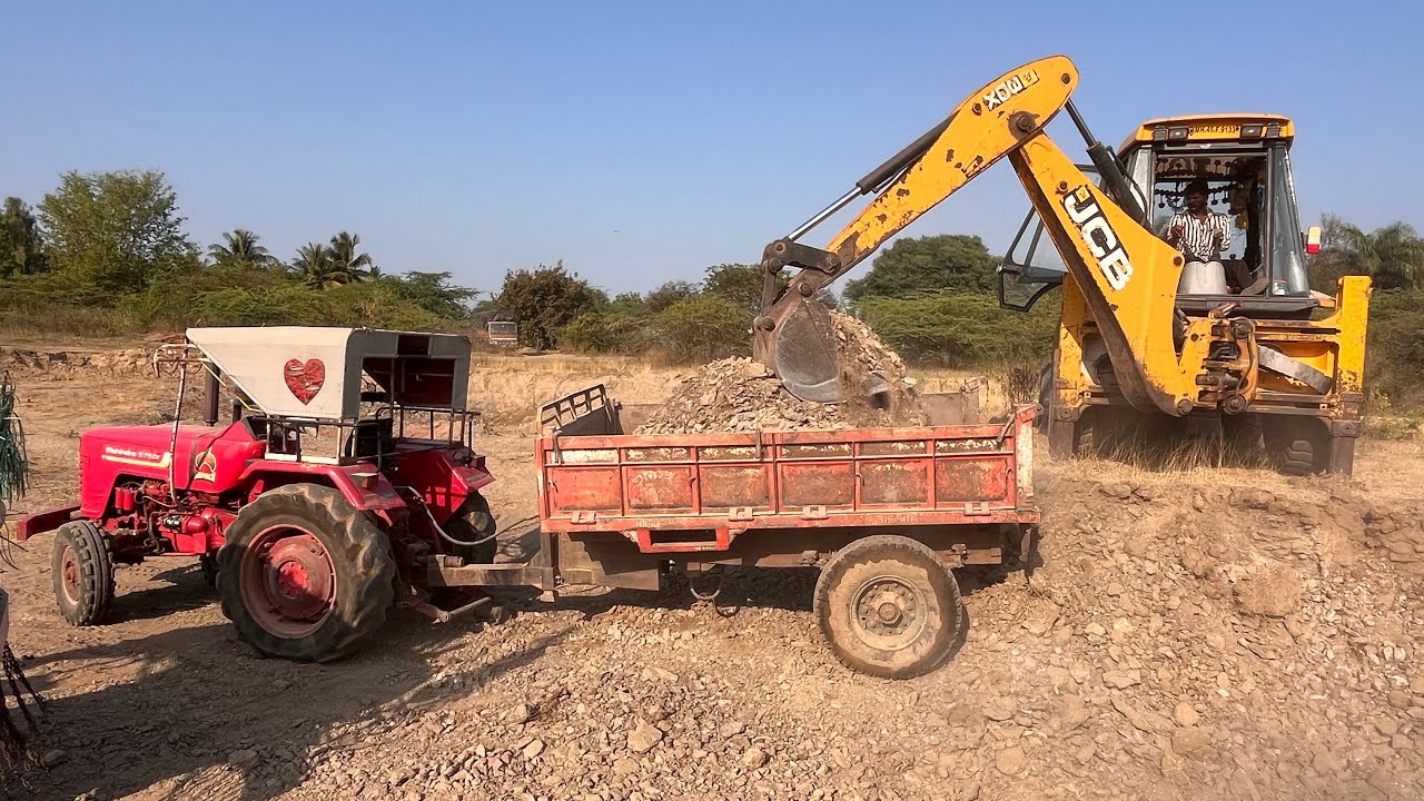 Jcb 3dx Backhoe Mud Loading Trolley In Mahindra Arjun & Massey Ferguson Tractor l