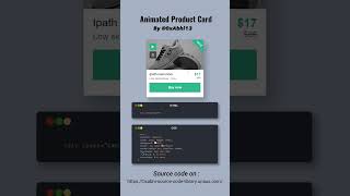 Information Animated Product Card Using HTML & CSS | Hover Effect #shorts #coding News