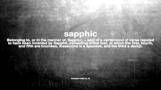 What does sapphic mean