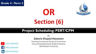Section 6 : Project Scheduling  PERT/ CPM (1)
