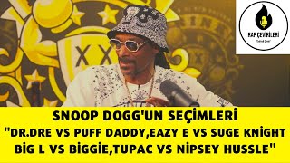 Snoop Doggun Seçimleri Dr.dre Vs Puff Daddy,Big L Vs Biggie Daha Fazlası Türkçe Çeviri