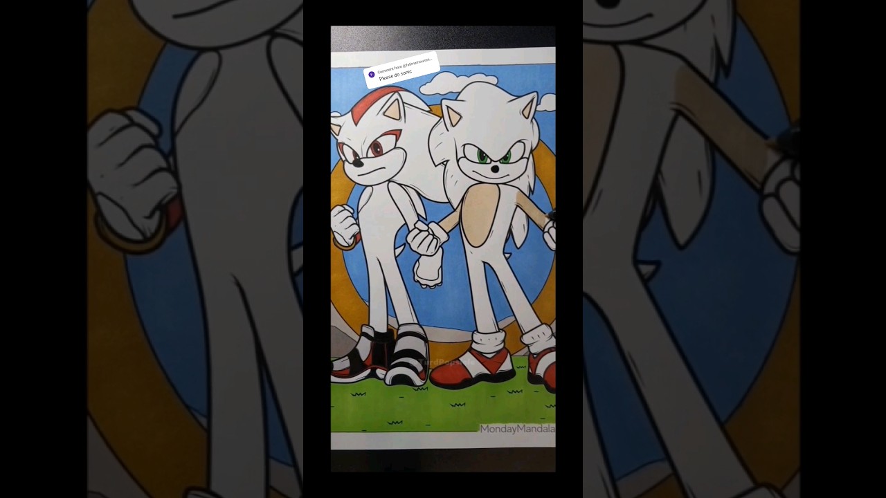 Satisfying Coloring Page - Sonic & Shadow