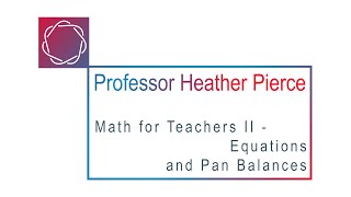 Equations and Pan Balances