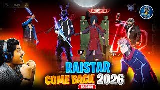 RAISTAR IS BACK 2026 😍 RAISTAR PUSH CS RANK GRANDMASTER TOP 1 GOD LEVEL GAMEPLAY - Garena Free Fire