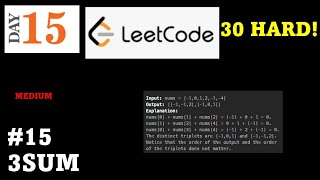 30 HARD Challenge - Day 15: Python for Beginners: Leetcode Problem #15: 3Sum