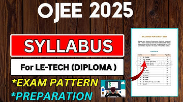 OJEE 2025 || OJEE 2025 SYLLABUS for Lateral Entry to B TECH || OJEE SYLLABUS 2025 ||