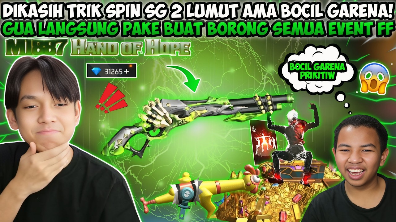 GUA DIKASIH TRIK SPIN SG 2 HAND OF HOPE AMA BOCIL GARENA!! LANGSUNG GUA BORONG SEMUA SPINAN DI EPEP😱