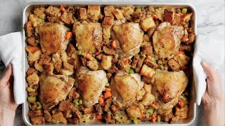 Sheet Pan Chicken and Stuffing
