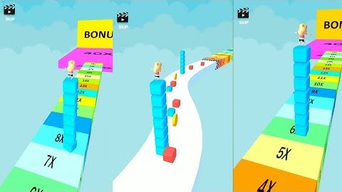 cube stacker surfer 3d full android  gameplay with funny part 2