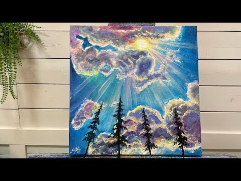 Acrylic Panting Of IRIDESCENT CLOUDS  ⛅️