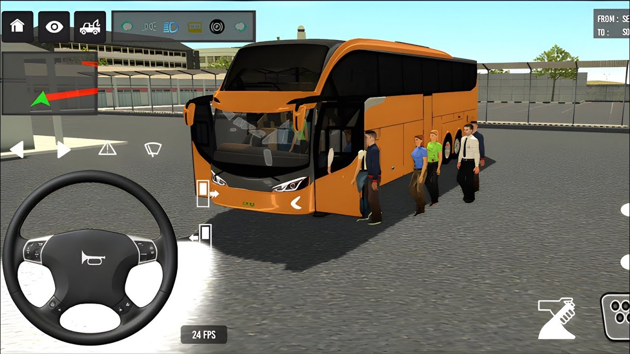 Индонезийский симулятор автобуса 2025 года. Полное движение по холмистой дороге. Разгрузка нового...