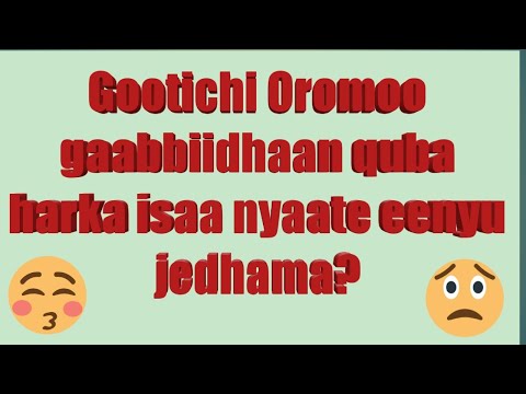 Gootichi Oromoo Gaabbiidhaan Quba Harka Isaa Nyaate Eenyu Jedhama