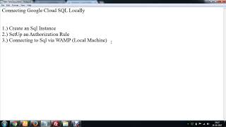Connecting Google Cloud Sql Locally