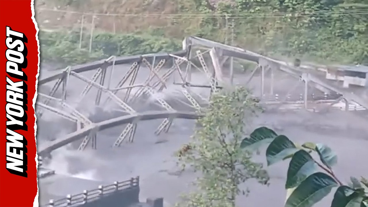 Stunning Footage Shows Bridge Collapse Amidst Devastating Floods in Nepal