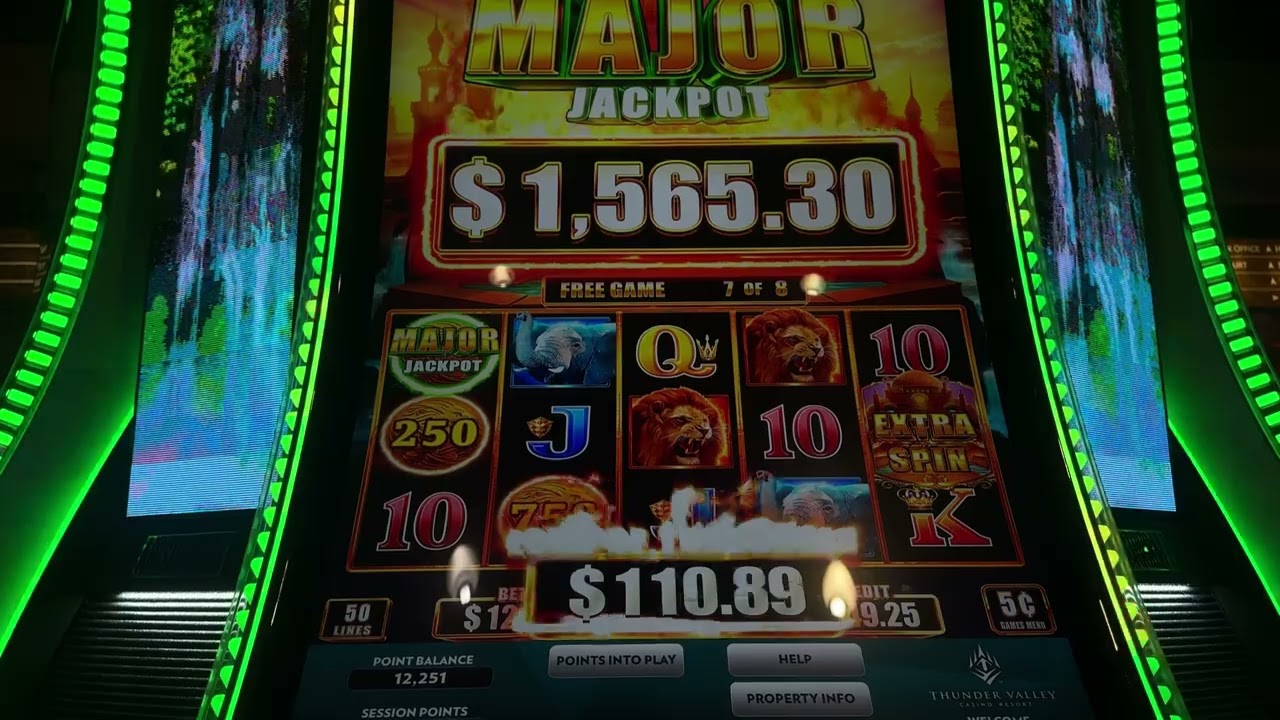 I hit the Major on Tarzan at Thunder Valley Casino 
