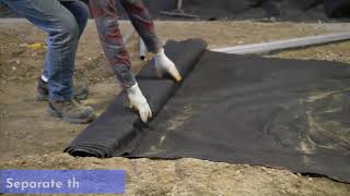 Retaining Wall Installing Base Stabilization Fabric by Vern Dueck