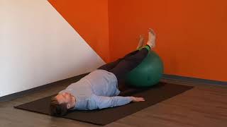 Miniband Stability Ball Foot Elevated Single Leg Reverse Plank with Hip Abduction