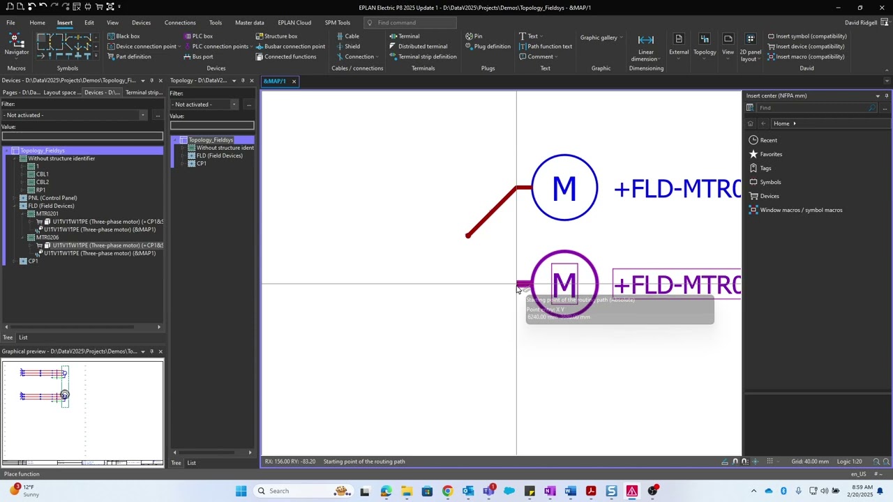 Eplan FieldSys Topology - Automatic cable lengths from system layout