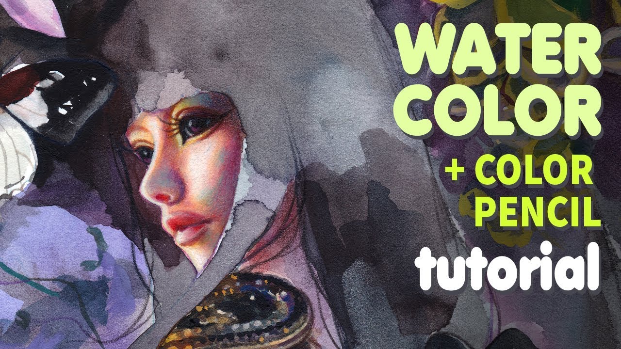 WATERCOLOR + COLOR PENCIL TUTORIAL // "Mae Nak"