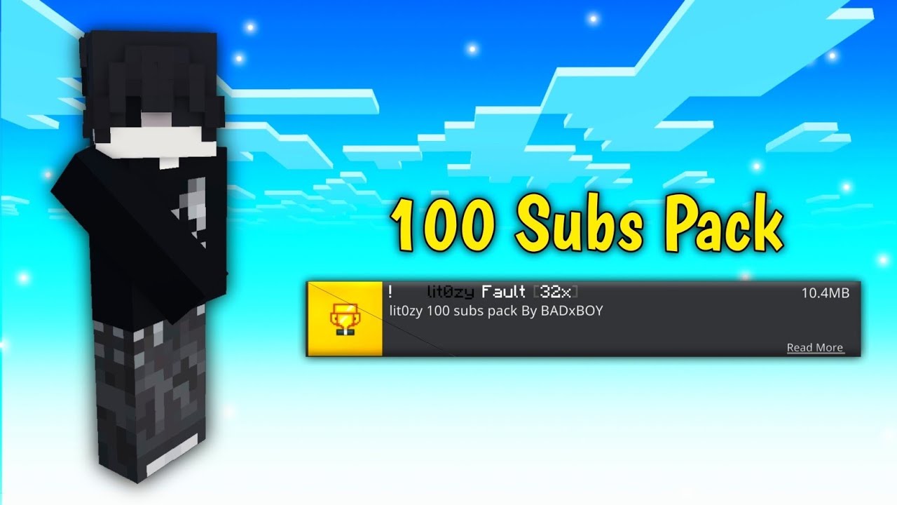 MY 100 SUBSCRIBERS TEXTURE PACK RELEASE || lit0zy Fault 32x - YouTube