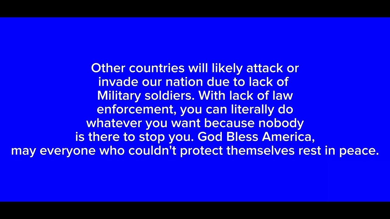 Fake EAS scenario: Collapse of USA