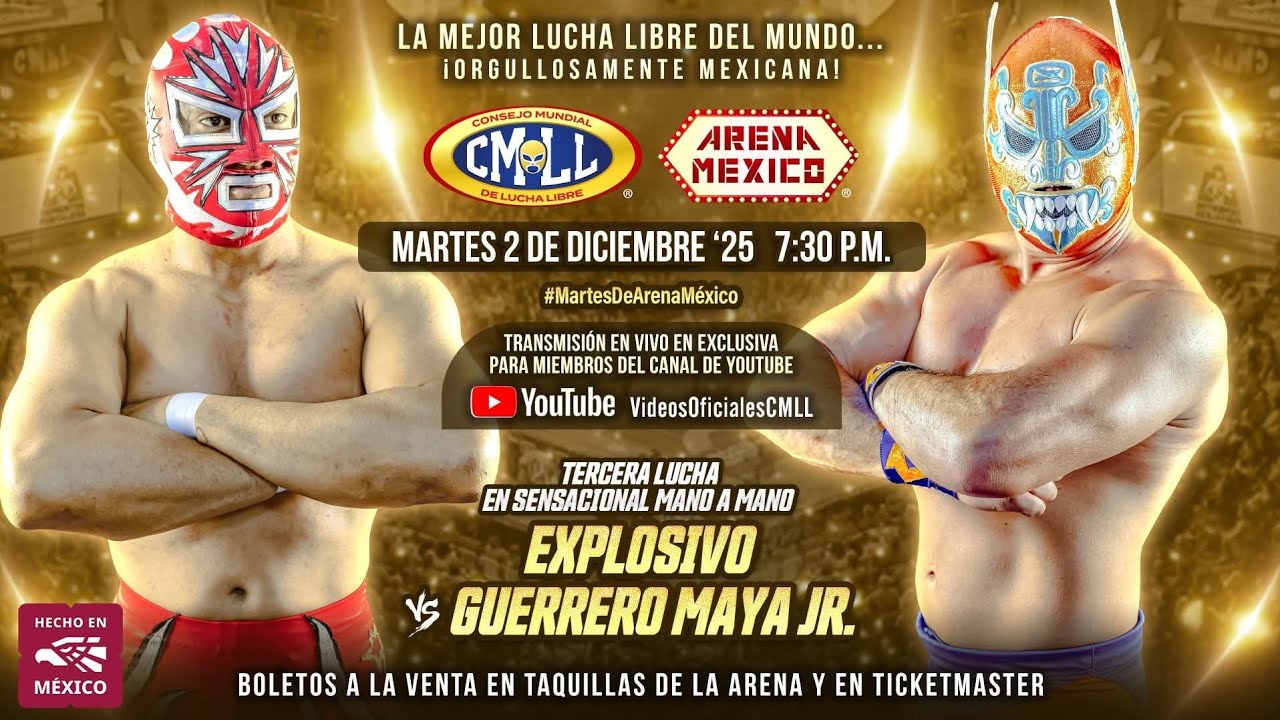 Guerrero Maya Jr vs Explosivo MANO a MANO/ARENA MÉXICO 