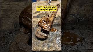 “Watch the rust dissolve.”👉 Pasın çözülüşünü izle. #cleaning #experiment #satisfying #temizlik