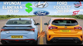 Hyundai Elantra N (275 HP) vs Ford Focus ST (280 HP) – Hot Hatch Drag Race e-commerce  0 - 250 km/h Hyundai Elantra Vs Ford Focus
