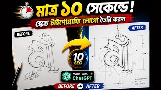 মাত্র ১০ সেকেন্ডে স্কেচ থেকে প্রফেশনাল লোগো | ChatGPT AI Design ChatGPT Logo Design Sketch to logo