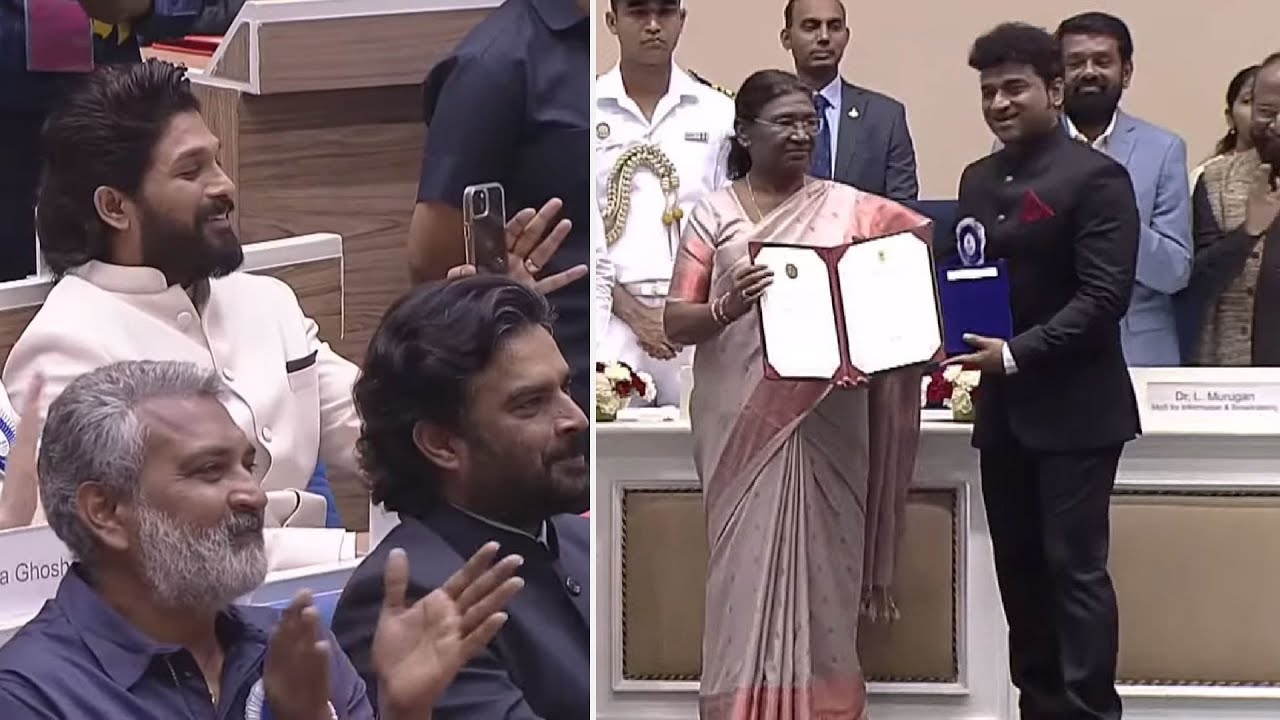 Devi Sri Prasad Receives National Award For Pushpa | Allu Arjun Reaction | 69th National Film Awards