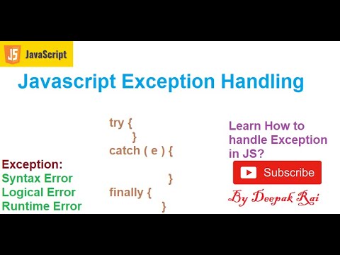 Javascript Try Catch, Exception Handling