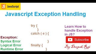 JavaScript Exception Handling | JavaScript Error Handling