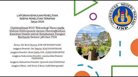 Laporan Kemajuan Penelitian Skema Penelitian Terapan Tahun 2025 - Dr. Resti Fevria, S.TP, MP