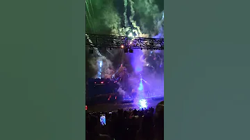 A Water Light Show With Disney Characters On Boats 