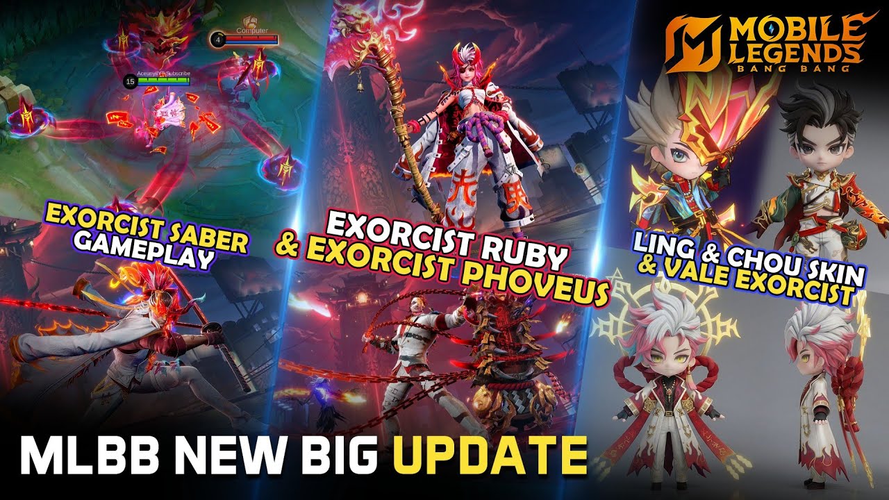 NEW RUBY, PHOVEUS & SABER EXORCIST SKINS EARLY ACCESS & GAMEPLAY | NEW VALE EXORCIST | CHOU NEW SKIN