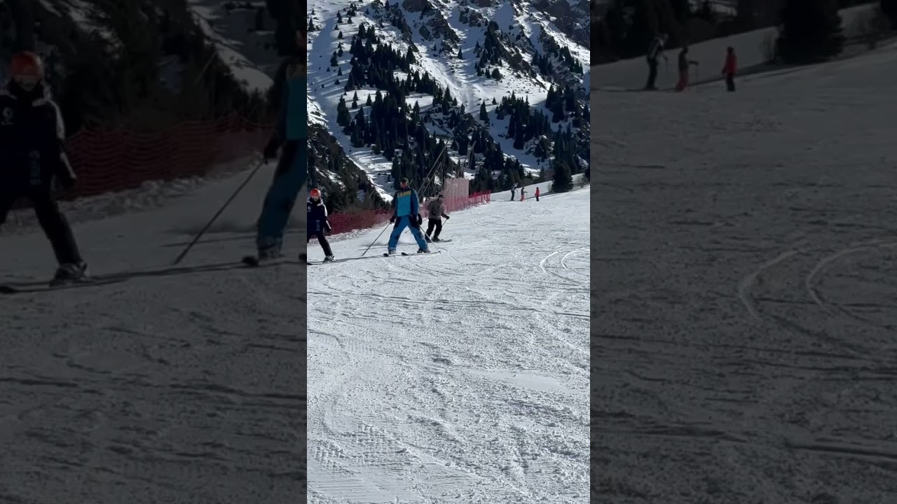 Ski resort Shymbulak. Kazakhstan. Almaty. Горнолыжный курорт Шымбулак \ Чимбулак. Spring 2023