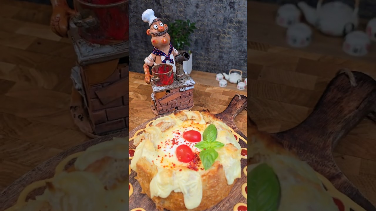 Vegetarian Bread Bowl with Roasted Veggies & Cheese 🥖🧀 | Easy & Delicious! #recipe