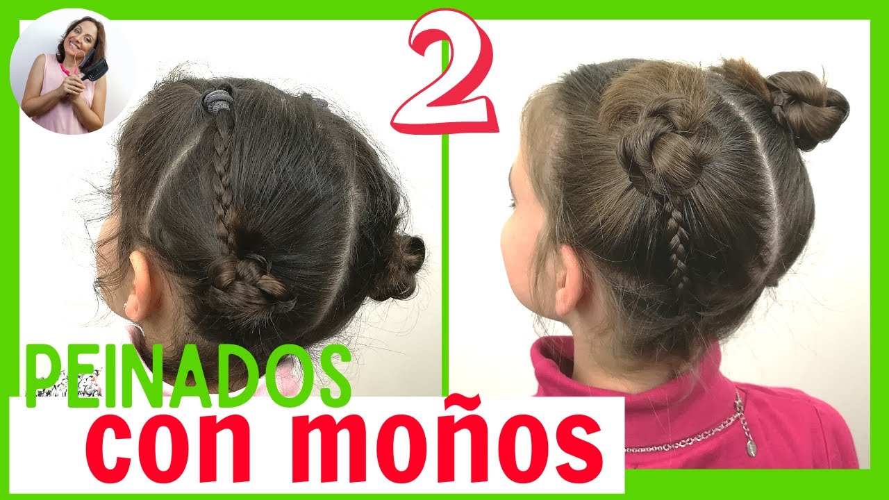 ? 2 PEINADOS PARA NIÑAS con doble moño - FÁCIL, CÓMODO, ideal para el  colegio - FÁCIL Y RÁPIDO. - YouTube