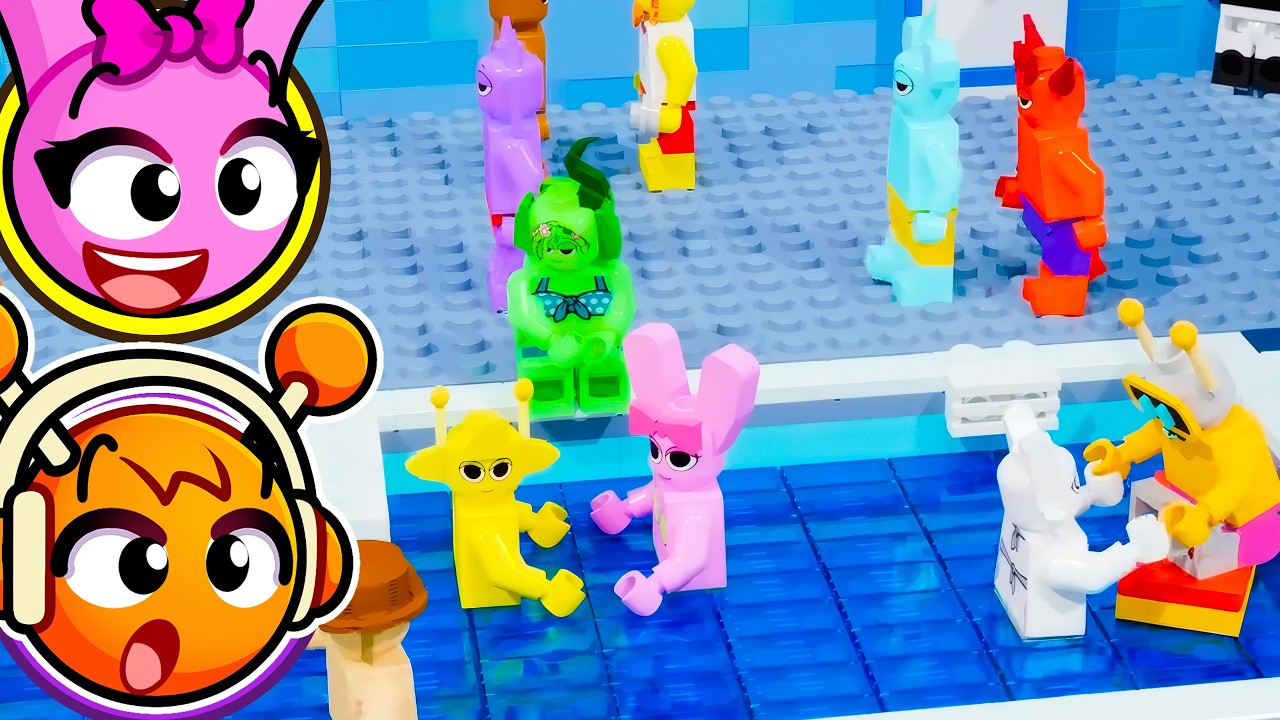 OS SPRUNKIS VÃO A UMA FESTA DA PISCINA LEGO