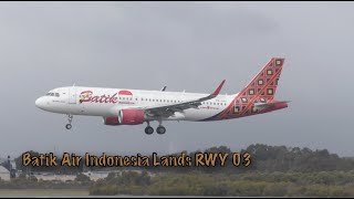 Batik Air Indonesia Pk-Laj Lands Rwy 03 In Wet Conditions