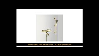 Best Price  Thermostatic gold bathroom shower faucet set Brass cold hot water shower Complete set L