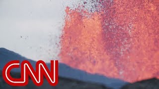Shooting lava covers community