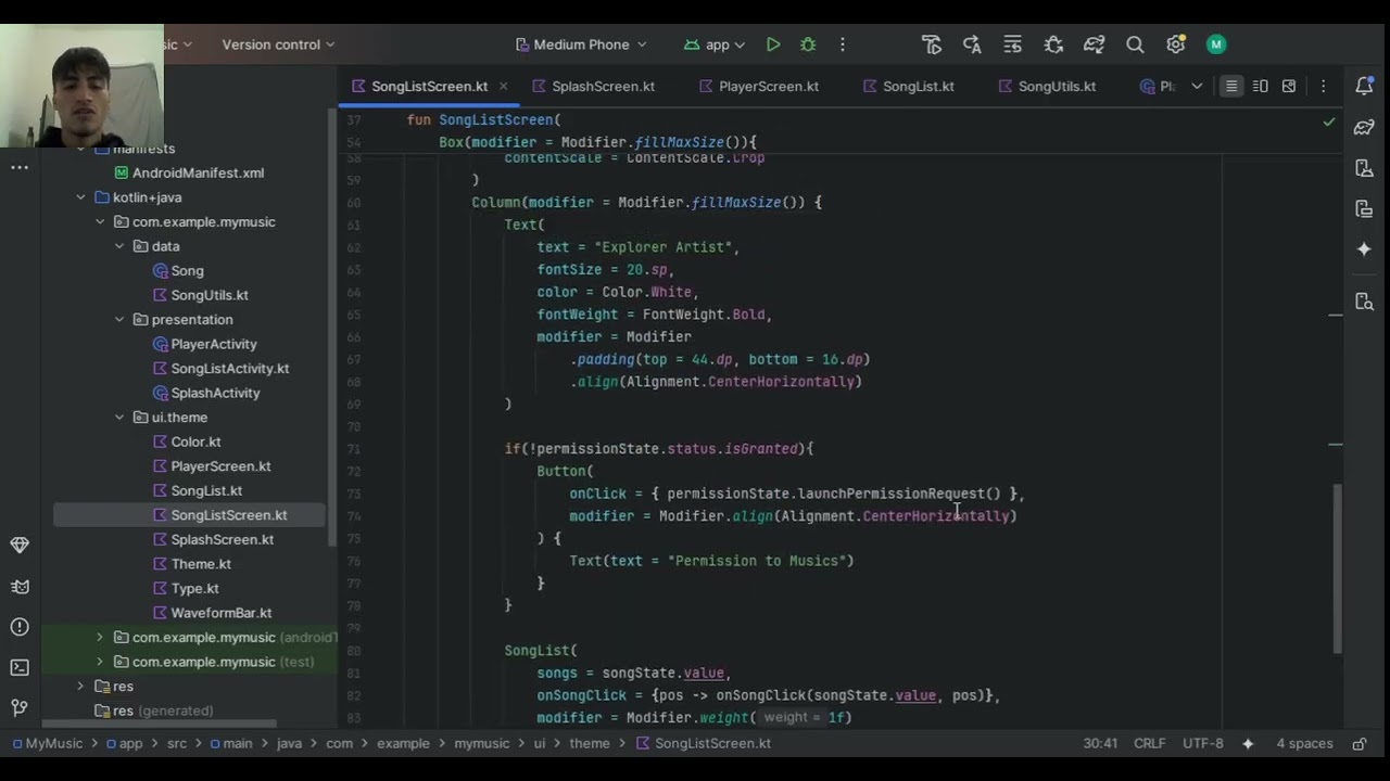 Building MyMusic App – UI, Permissions & Song List | Kotlin + Jetpack Compose Tutorial (Part 2)