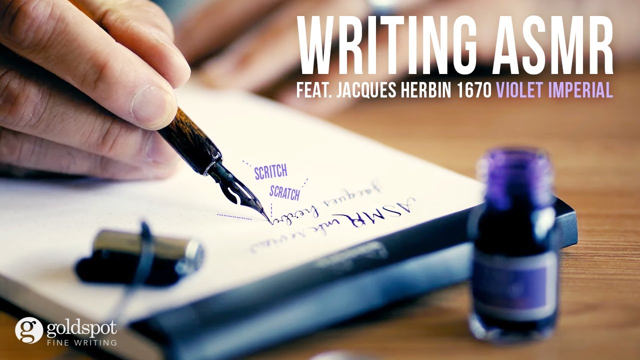 Writing ASMR w/ Jacques Herbin Violet Imperial Fountain Pen Ink YouTube